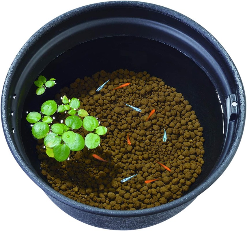 底床の敷き方と厚さ ソイルを前後で傾斜をつけて敷いた水槽底面の画像